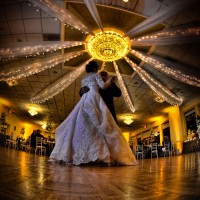 Married couple taking first dance