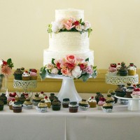 Wedding cake and assorted cakes