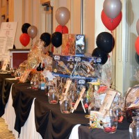 Tables decorated for event