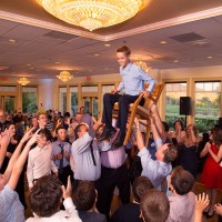 Chair raised with man